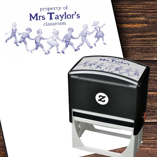 Bezit van de kunststijl van de klas van de leraar zelfinktende stempel