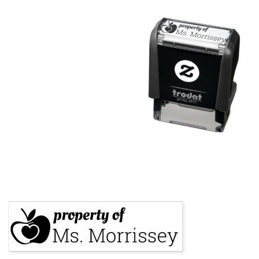 Bezit van de Naam van leraar Classroom Apple Zelfinktende Stempel (In situ)
