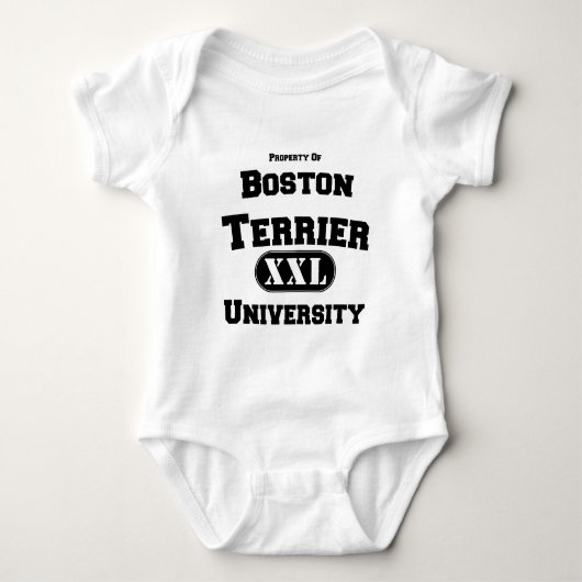 Bezit van de Universiteit van Boston Terrier Romper (Voorkant)