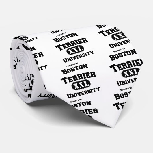 Bezit van de Universiteit van Boston Terrier Stropdas (Opgerold)