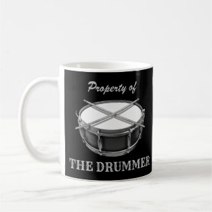 Bezit van drummer Snare Drum Drumsticks Drumming Koffiemok