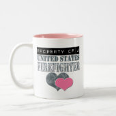 Bezit van een Amerikaanse brandweerman Tweekleurige Koffiemok (Links)