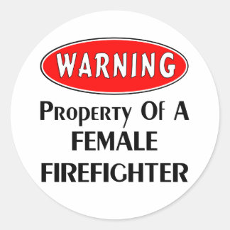 Bezit van een brandweerman van het Vrouw Ronde Sticker