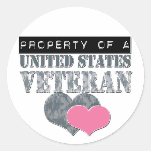 Bezit van een veteraan uit de Verenigde Staten Ronde Sticker (Voorkant)