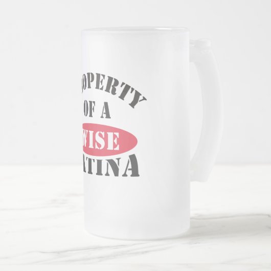 Bezit van een Wise Latina-Mok Matglas Bierpul (Voorkant rechts)