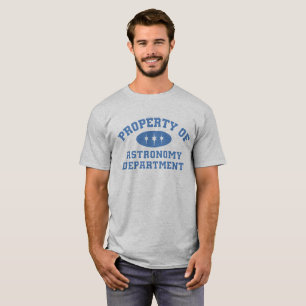 Bezit van het departement Astronomie (blauw) T-shirt