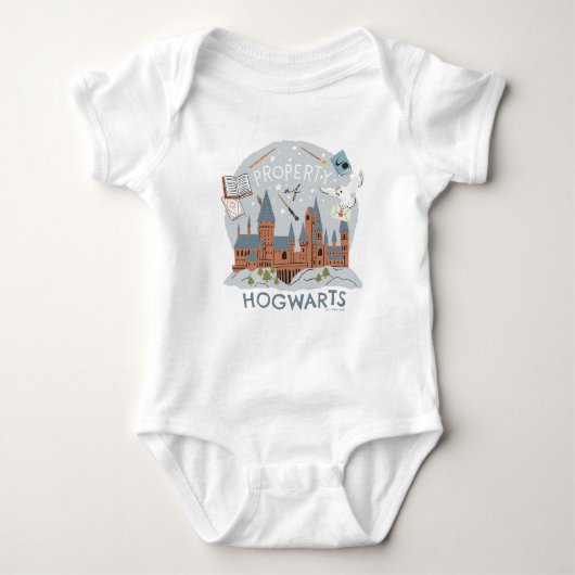 Bezit van Hogwarts Cartoon Grafisch Romper (Voorkant)