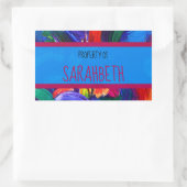 Bezit van Jouw naam Faux gekleurd Rechthoekige Sticker (Tas)