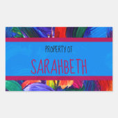 Bezit van Jouw naam Faux gekleurd Rechthoekige Sticker (Voorkant)