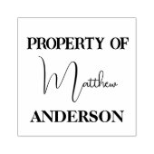 Bezit van Jouw naam - gepersonaliseerde rubberen s Rubberstempel (Afrduk)