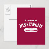 Bezit van Minneapolis Briefkaart (Voorkant / Achterkant)