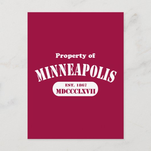 Bezit van Minneapolis Briefkaart (Voorkant)
