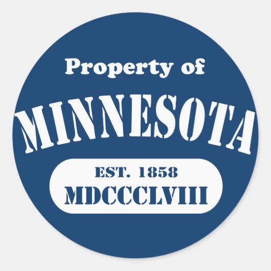 Bezit van Minnesota - elke kleur! Ronde Sticker (Voorkant)