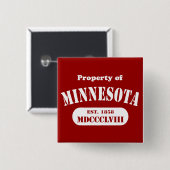 Bezit van Minnesota - elke kleur! Vierkante Button 5,1 Cm (Voorkant /achterkant)
