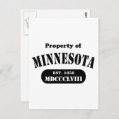 Bezit van Minnesota - zwarte tekst Briefkaart (Voorkant / Achterkant)