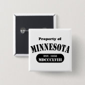 Bezit van Minnesota - zwarte tekst Vierkante Button 5,1 Cm (Voorkant /achterkant)