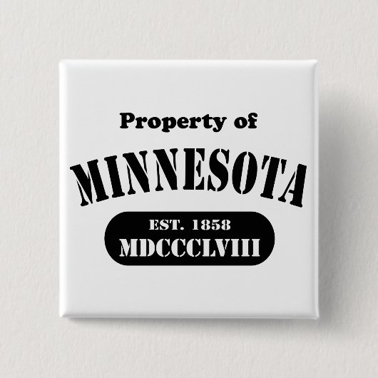 Bezit van Minnesota - zwarte tekst Vierkante Button 5,1 Cm (Voorkant)
