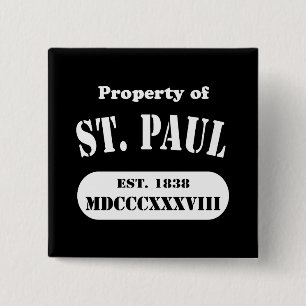 Bezit van St. Paul Vierkante Button 5,1 Cm