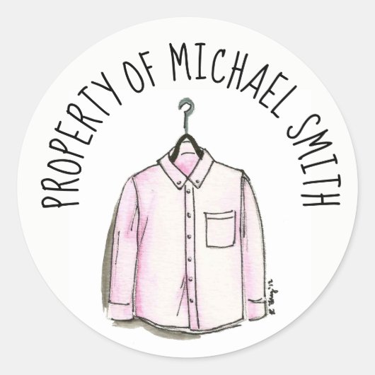 Bezit van Wardrobe Mannen Stylish Shirt Mode Ronde Sticker (Voorkant)