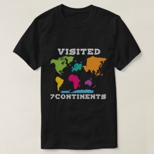 Bezocht 7 continenten Kleurrijke Wereldkaart Explo T-shirt