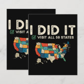 Bezocht Alle 50 Amerikaanse Staten - USA Kaart Rei (Voorkant / Achterkant)