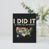 Bezocht Alle 50 Amerikaanse Staten - USA Kaart Rei (Staand voorkant)