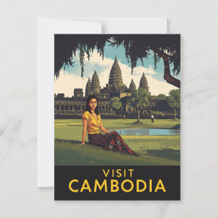  bezoek aan Cambodja Angkor Wat Travel Briefkaart