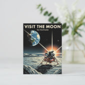Bezoek aan de Moon Travel Briefkaart (Staand voorkant)