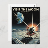 Bezoek aan de Moon Travel Briefkaart (Voorkant / Achterkant)
