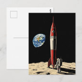 Bezoek aan de Moon Travel Briefkaart (Voorkant / Achterkant)