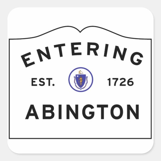 Bezoek aan de stad Abington MA Vierkante Sticker (Voorkant)