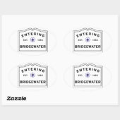 Bezoek aan de stad Bridgewater MA Ovale Sticker (Vel)