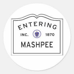 Bezoek aan de stad Mashpee MA Ronde Sticker