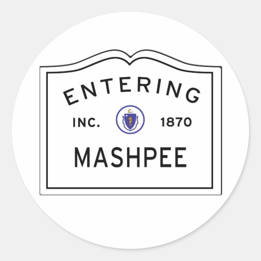 Bezoek aan de stad Mashpee MA Ronde Sticker (Voorkant)