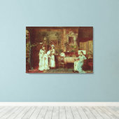 Bezoek aan een nieuwe moeder, 1879 (olie op doek) canvas afdruk (Insitu (Houten vloer))