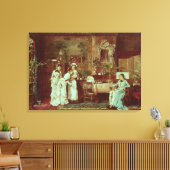 Bezoek aan een nieuwe moeder, 1879 (olie op doek) canvas afdruk (Insitu (Woonkamer))