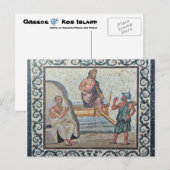 Bezoek aan het Asklepios Mosaic Kos Island Briefka Briefkaart (Voorkant / Achterkant)