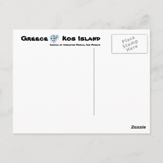 Bezoek aan het Asklepios Mosaic Kos Island Briefka Briefkaart (Achterkant)