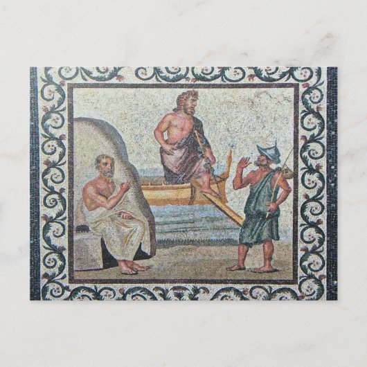 Bezoek aan het Asklepios Mosaic Kos Island Briefka Briefkaart (Voorkant)