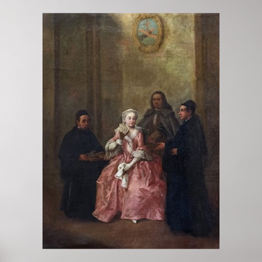 Bezoek aan het klooster poster (Voorkant)