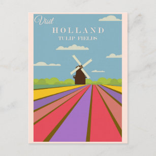  bezoek aan Holland Tulip Fields reisposter Briefkaart