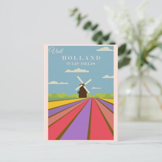  bezoek aan Holland Tulip Fields reisposter Briefkaart (Staand voorkant)