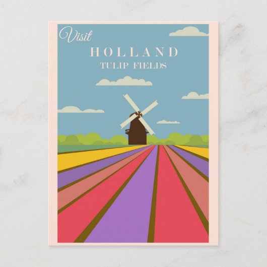  bezoek aan Holland Tulip Fields reisposter Briefkaart (Voorkant)