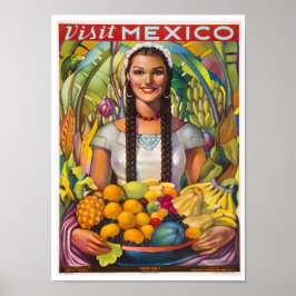 bezoek aan Mexico Travel Poster