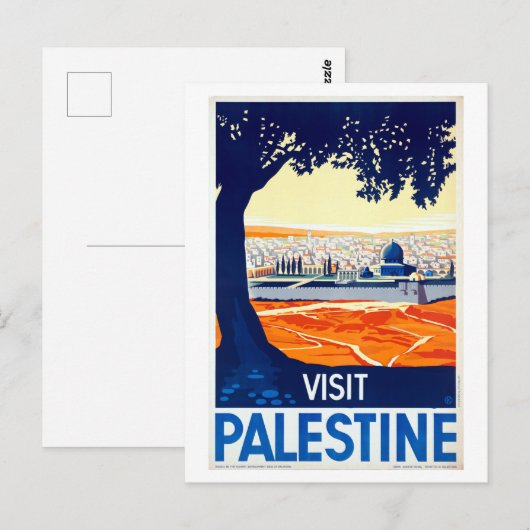  bezoek aan Palestine Travel Poster Briefkaart (Voorkant / Achterkant)