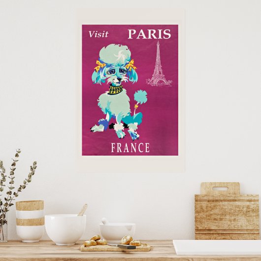  bezoek aan Parijs (Franse poodle) Poster (Keuken)