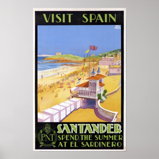 bezoek aan Santander Spanje Reis Poster (Voorkant)