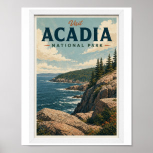 Bezoek Acadia National Park Reis Vintage Poster