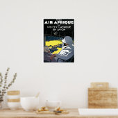 Bezoek AFRICA door Plane Old French Airlines Trave Poster (Keuken)
