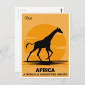  Bezoek Afrika African Giraffe Travel Briefkaart (Voorkant / Achterkant)